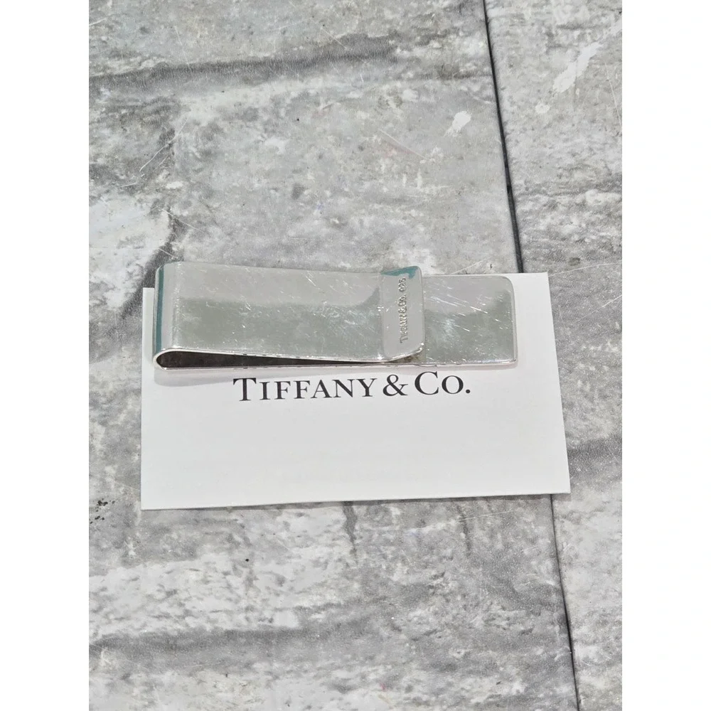 Tiffany & Co. Money Clip Sterling Silver Gift with Pouch And Box No Engravings